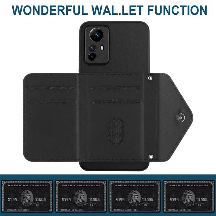 YB Leather Coating Series-8 For Xiaomi Redmi Note 12S 4G Case Kickstand Phone Cover Card Slots