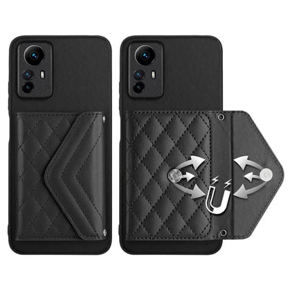 YB Leather Coating Series-8 For Xiaomi Redmi Note 12S 4G Case Kickstand Phone Cover Card Slots