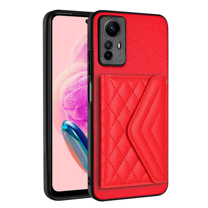 YB Leather Coating Series-8 For Xiaomi Redmi Note 12S 4G Case Kickstand Phone Cover Card Slots