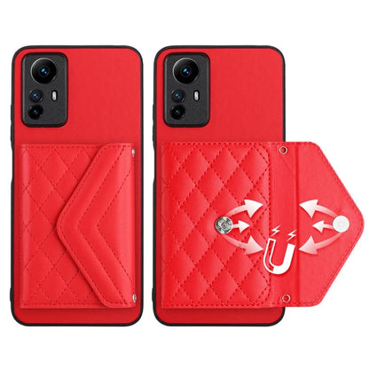 YB Leather Coating Series-8 For Xiaomi Redmi Note 12S 4G Case Kickstand Phone Cover Card Slots