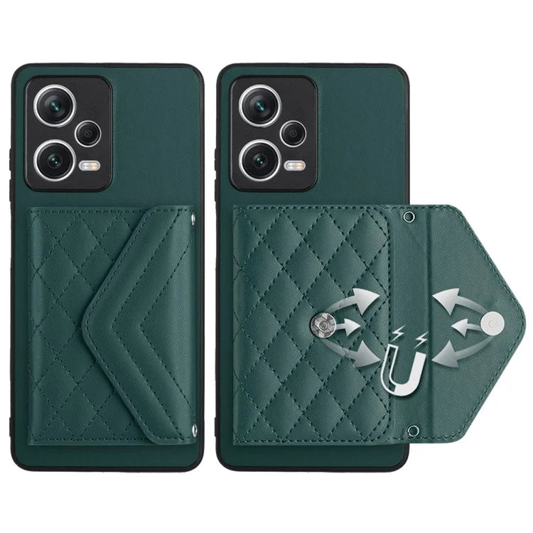 YB Leather Coating Series-8 For Xiaomi Redmi Note 12 Pro+ 5G Case Card Slots lLeather+TPU Cover