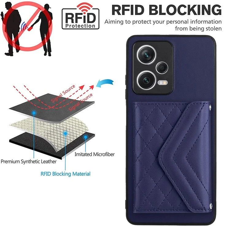 YB Leather Coating Series-8 For Xiaomi Redmi Note 12 Pro+ 5G Case Card Slots lLeather+TPU Cover