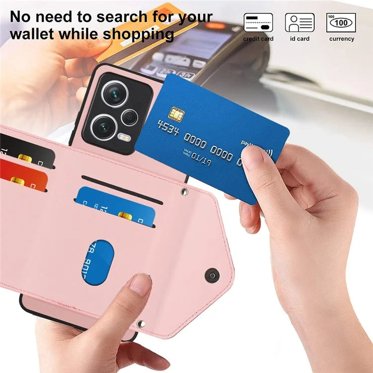 YB Leather Coating Series-8 For Xiaomi Redmi Note 12 Pro+ 5G Case Card Slots lLeather+TPU Cover