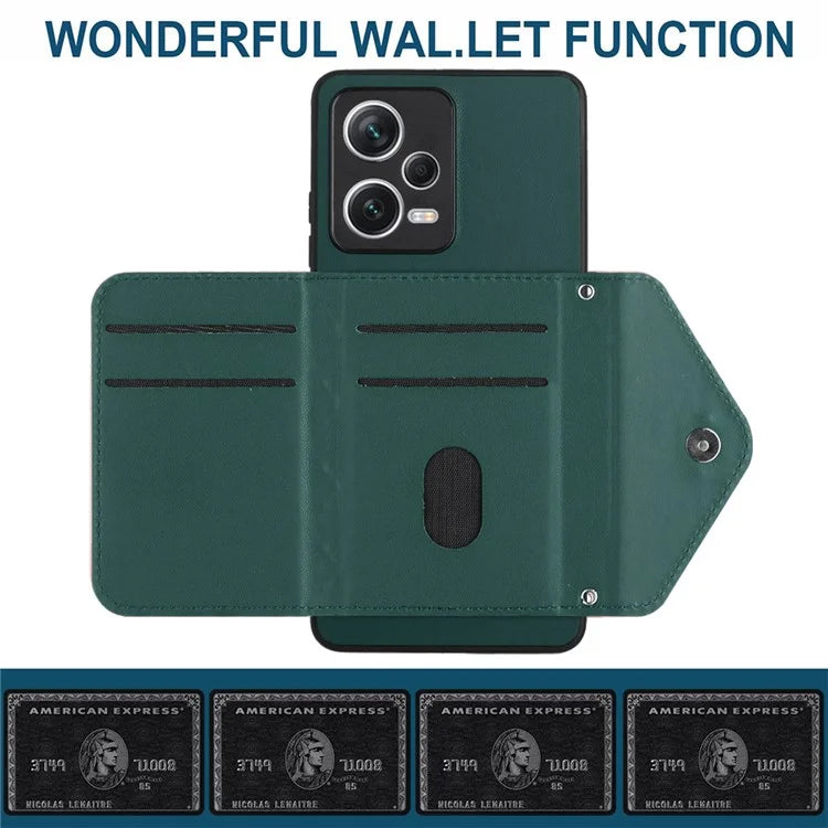YB Leather Coating Series-8 For Xiaomi Redmi Note 12 Pro 5G Kickstand Case Card Holder Phone Cover