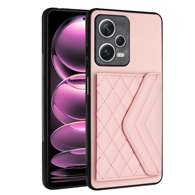 YB Leather Coating Series-8 For Xiaomi Redmi Note 12 Pro 5G Kickstand Case Card Holder Phone Cover
