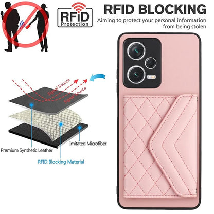 YB Leather Coating Series-8 For Xiaomi Redmi Note 12 Pro 5G Kickstand Case Card Holder Phone Cover