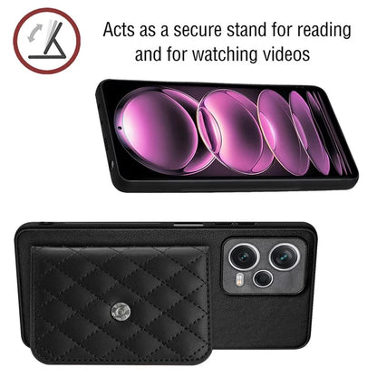 YB Leather Coating Series-8 For Xiaomi Redmi Note 12 Pro 5G Kickstand Case Card Holder Phone Cover