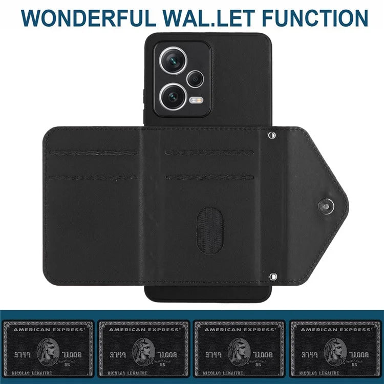 YB Leather Coating Series-8 For Xiaomi Redmi Note 12 Pro 5G Kickstand Case Card Holder Phone Cover