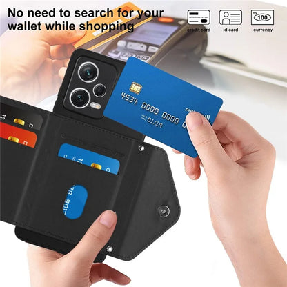 YB Leather Coating Series-8 For Xiaomi Redmi Note 12 Pro 5G Kickstand Case Card Holder Phone Cover