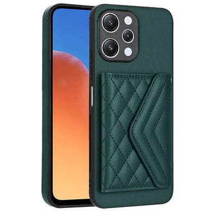 YB Leather Coating Series-8 For Xiaomi Redmi 12 4G Phone Case RFID Blocking Card Slots