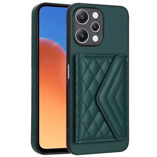 YB Leather Coating Series-8 For Xiaomi Redmi 12 4G Phone Case RFID Blocking Card Slots