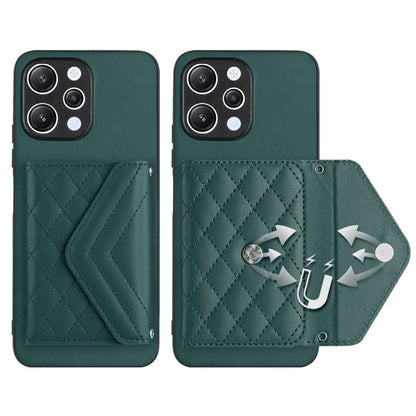 YB Leather Coating Series-8 For Xiaomi Redmi 12 4G Phone Case RFID Blocking Card Slots