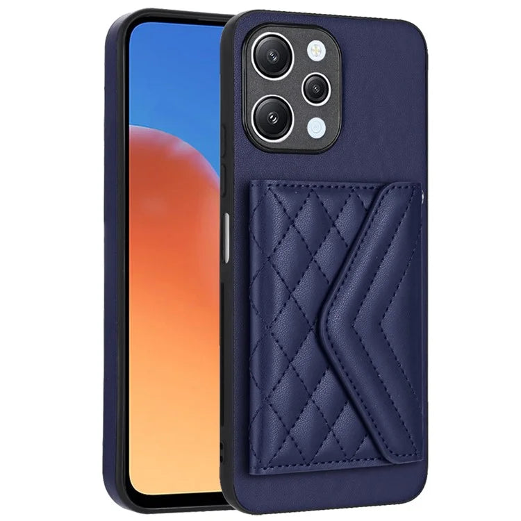 YB Leather Coating Series-8 For Xiaomi Redmi 12 4G Phone Case RFID Blocking Card Slots