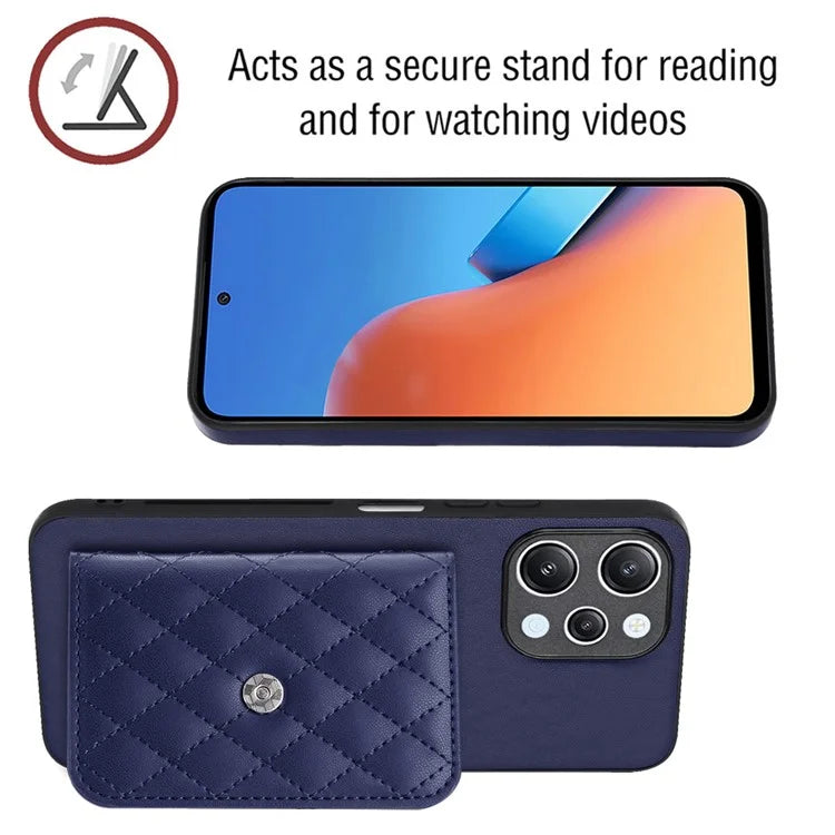 YB Leather Coating Series-8 For Xiaomi Redmi 12 4G Phone Case RFID Blocking Card Slots