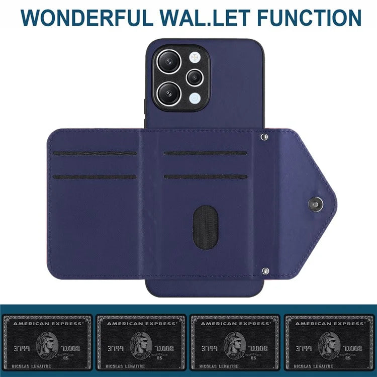 YB Leather Coating Series-8 For Xiaomi Redmi 12 4G Phone Case RFID Blocking Card Slots
