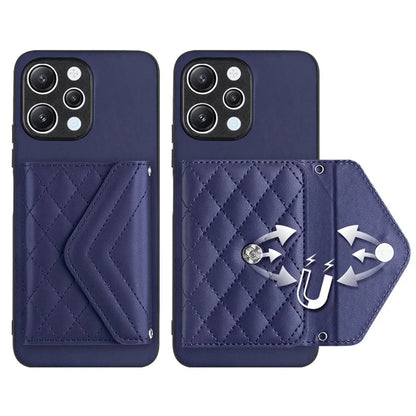 YB Leather Coating Series-8 For Xiaomi Redmi 12 4G Phone Case RFID Blocking Card Slots