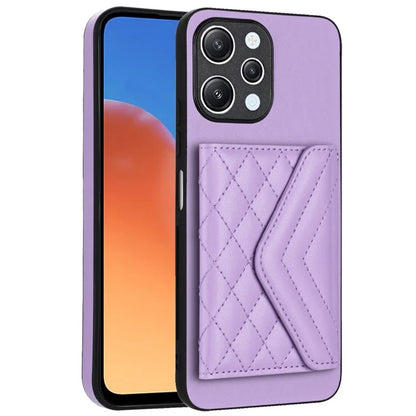 YB Leather Coating Series-8 For Xiaomi Redmi 12 4G Phone Case RFID Blocking Card Slots