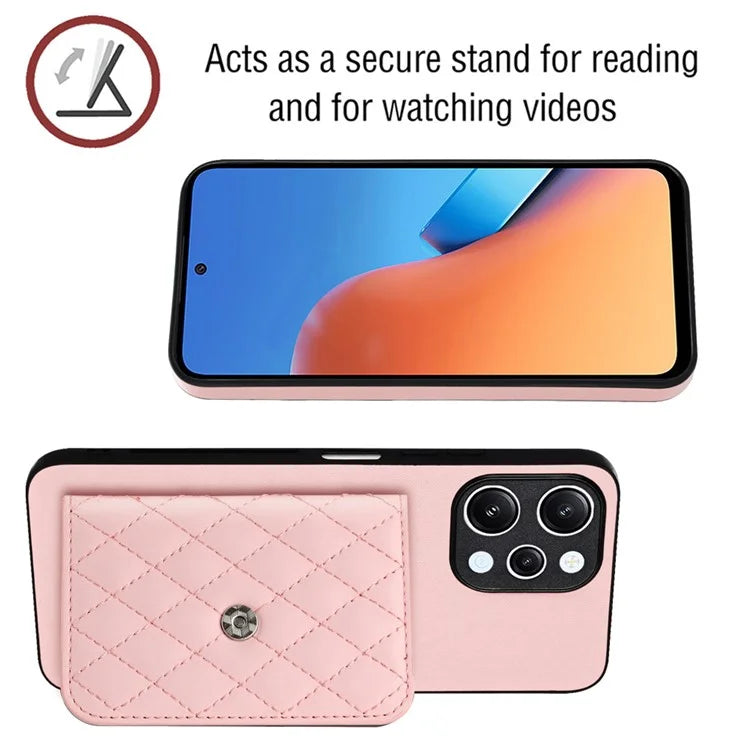 YB Leather Coating Series-8 For Xiaomi Redmi 12 4G Phone Case RFID Blocking Card Slots