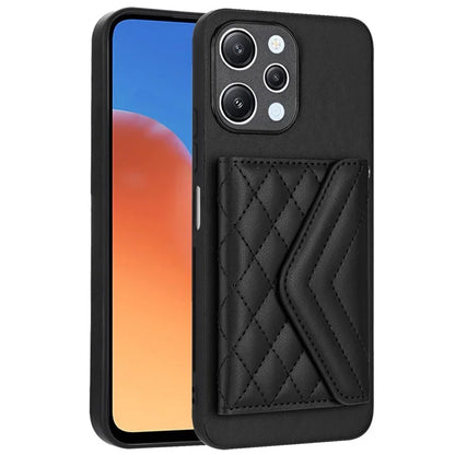 YB Leather Coating Series-8 For Xiaomi Redmi 12 4G Phone Case RFID Blocking Card Slots