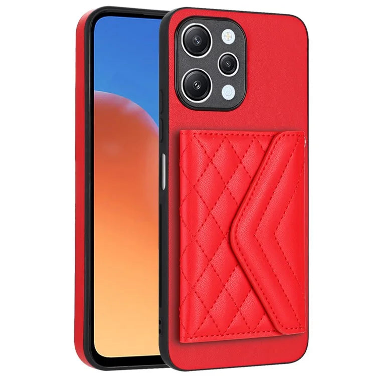YB Leather Coating Series-8 For Xiaomi Redmi 12 4G Phone Case RFID Blocking Card Slots