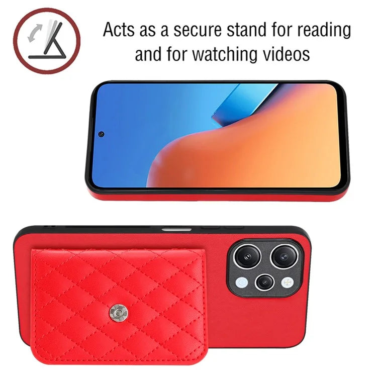 YB Leather Coating Series-8 For Xiaomi Redmi 12 4G Phone Case RFID Blocking Card Slots