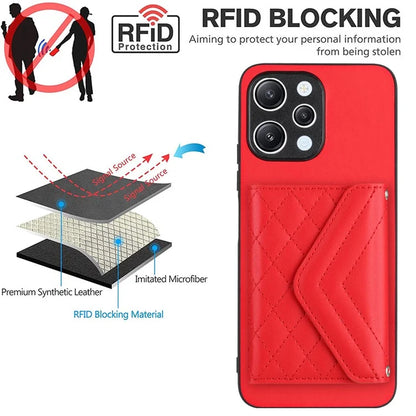 YB Leather Coating Series-8 For Xiaomi Redmi 12 4G Phone Case RFID Blocking Card Slots