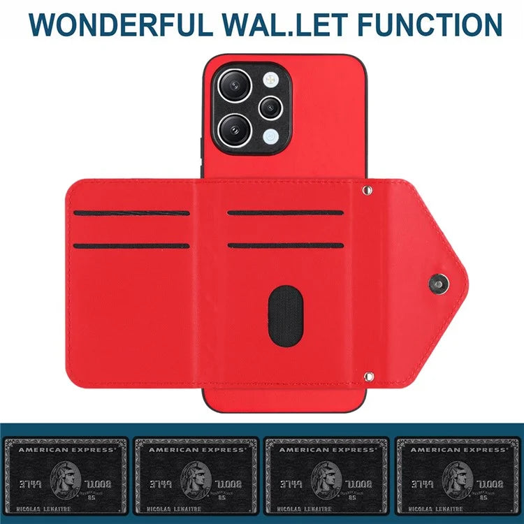 YB Leather Coating Series-8 For Xiaomi Redmi 12 4G Phone Case RFID Blocking Card Slots