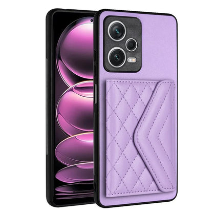 YB Leather Coating Series-8 For Xiaomi Redmi Note 12 5G (India) / Poco X5 5G Phone Case with Card Slots