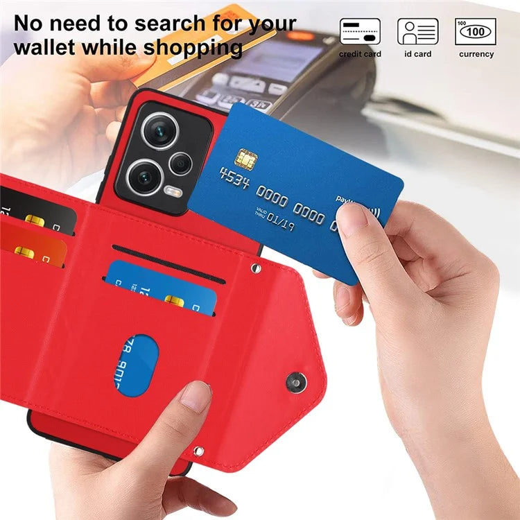 YB Leather Coating Series-8 For Xiaomi Redmi Note 12 5G (India) / Poco X5 5G Phone Case with Card Slots