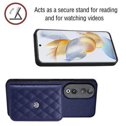 YB Leather Coating Series-8 For Honor 90 Cover Kickstand RFID Blocking Phone Card Case