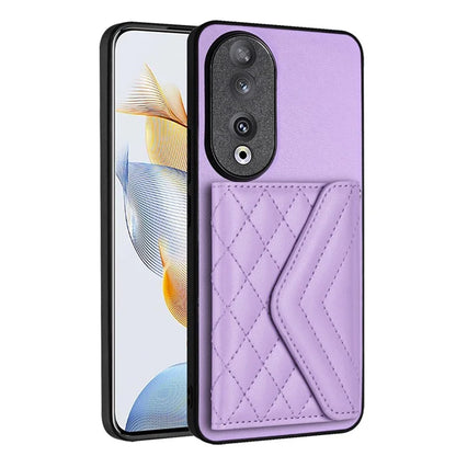 YB Leather Coating Series-8 For Honor 90 Cover Kickstand RFID Blocking Phone Card Case