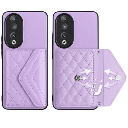 YB Leather Coating Series-8 For Honor 90 Cover Kickstand RFID Blocking Phone Card Case