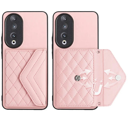 YB Leather Coating Series-8 For Honor 90 Cover Kickstand RFID Blocking Phone Card Case