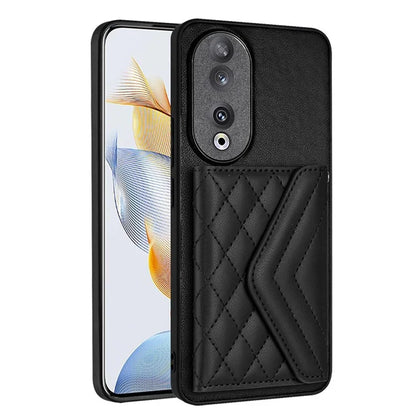 YB Leather Coating Series-8 For Honor 90 Cover Kickstand RFID Blocking Phone Card Case