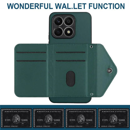 YB Leather Coating Series-8 For Honor X8a 4G Kickstand Case RFID Blocking Leather Back Cover