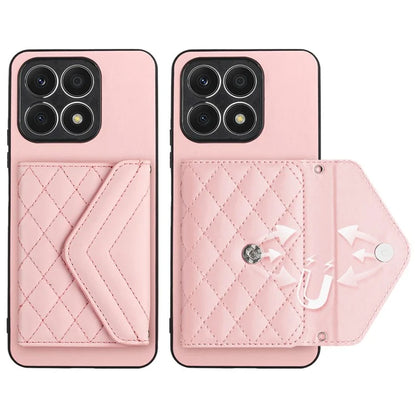 YB Leather Coating Series-8 For Honor X8a 4G Kickstand Case RFID Blocking Leather Back Cover