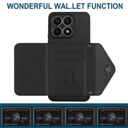 YB Leather Coating Series-8 For Honor X8a 4G Kickstand Case RFID Blocking Leather Back Cover