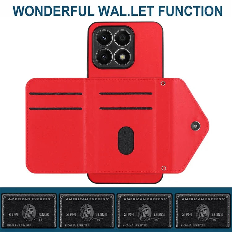 YB Leather Coating Series-8 For Honor X8a 4G Kickstand Case RFID Blocking Leather Back Cover