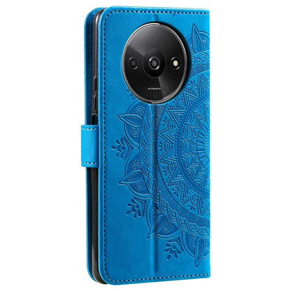 For Xiaomi Redmi A3 Case Mandala Flower Imprinted Drop Resistant Leather Phone Wallet Cover