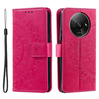 For Xiaomi Redmi A3 Case Mandala Flower Imprinted Drop Resistant Leather Phone Wallet Cover