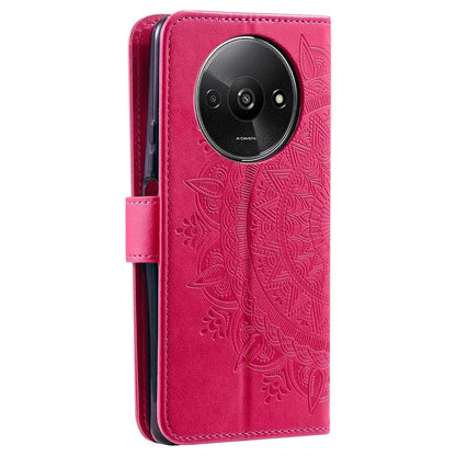 For Xiaomi Redmi A3 Case Mandala Flower Imprinted Drop Resistant Leather Phone Wallet Cover