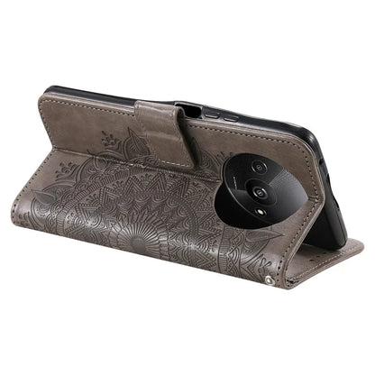 For Xiaomi Redmi A3 Case Mandala Flower Imprinted Drop Resistant Leather Phone Wallet Cover