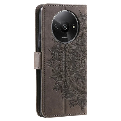 For Xiaomi Redmi A3 Case Mandala Flower Imprinted Drop Resistant Leather Phone Wallet Cover