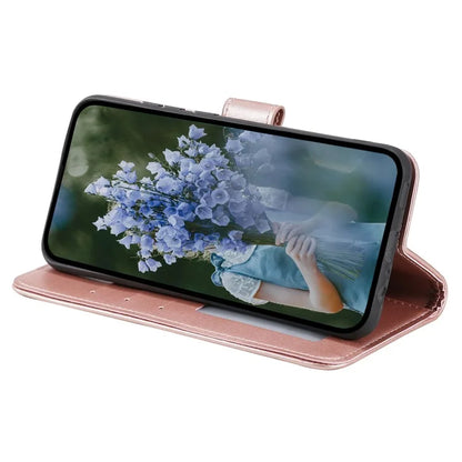For Xiaomi Redmi A3 Case Mandala Flower Imprinted Drop Resistant Leather Phone Wallet Cover Gold