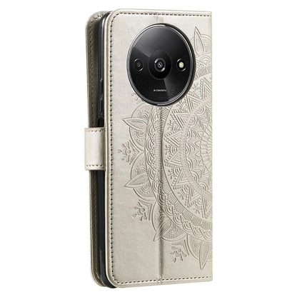 For Xiaomi Redmi A3 Case Mandala Flower Imprinted Drop Resistant Leather Phone Wallet Cover