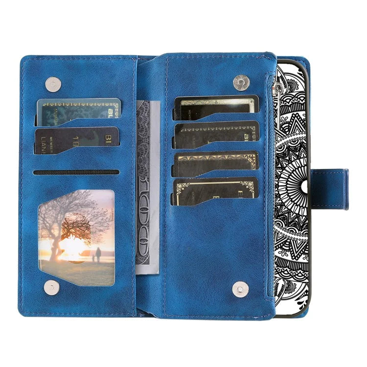 For Honor X8b 4G Case PU Leather Mandala Pattern Imprinted Design Phone Cover