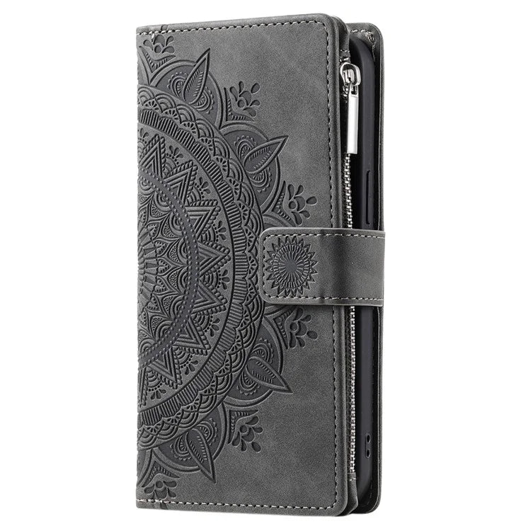 For Honor X8b 4G Case PU Leather Mandala Pattern Imprinted Design Phone Cover