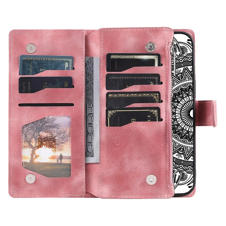 For Honor X8b 4G Case PU Leather Mandala Pattern Imprinted Design Phone Cover