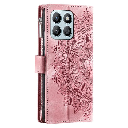 For Honor X8b 4G Case PU Leather Mandala Pattern Imprinted Design Phone Cover
