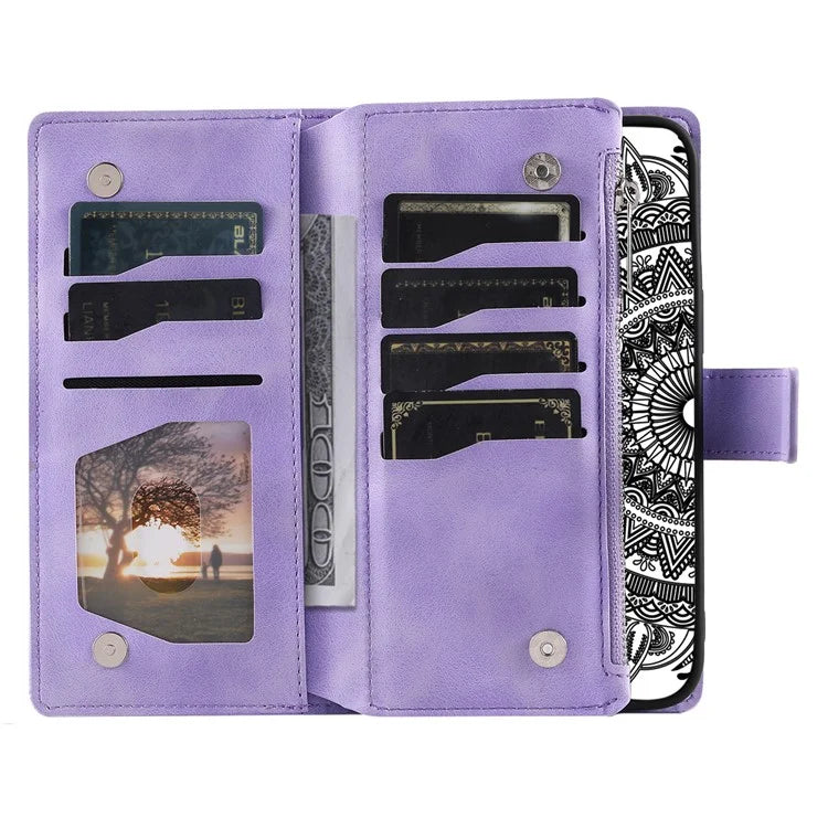 For Honor X8b 4G Case PU Leather Mandala Pattern Imprinted Design Phone Cover